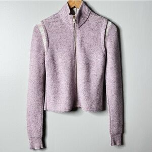 Lorenz Bach GSTAAD Swiss Luxury Sweater Cardigan Zip Front Lavender Silk Blend